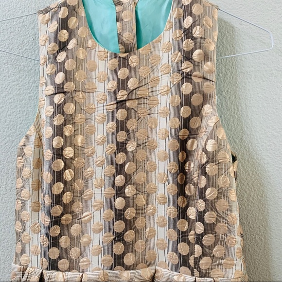 Hunter Dixon metallic polkadot fit flare dress 6 - Picture 5 of 6